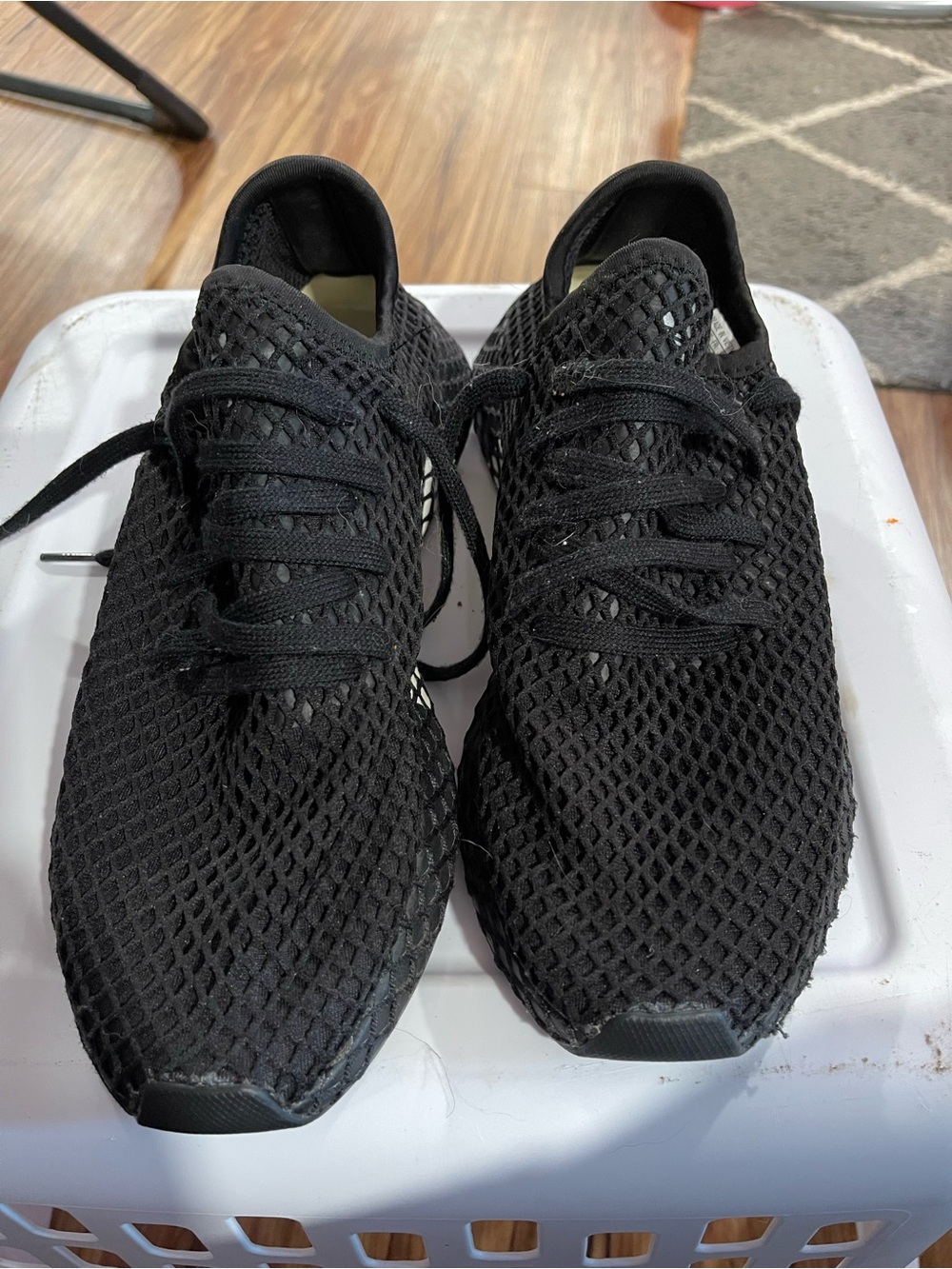 adidas Black Mesh Athletic Sneakers